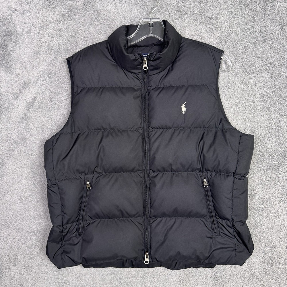 Ralph Lauren Down Vest Womens L Full Zip Puffer Quilted Vintage Sport Golf 90s